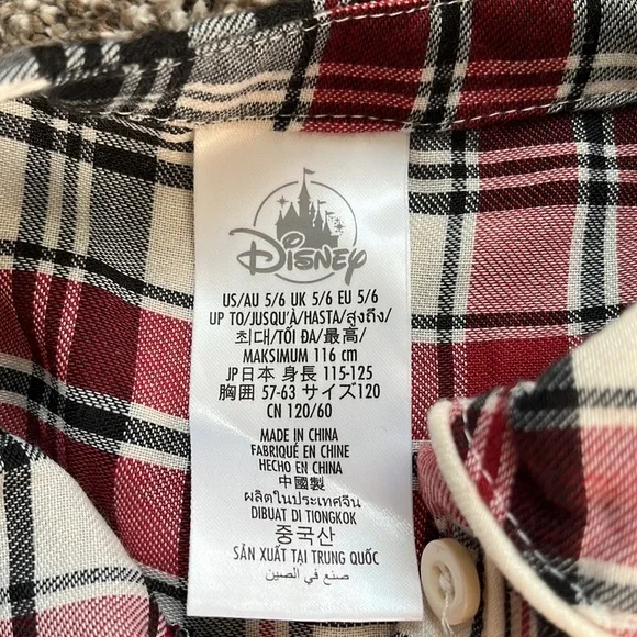 NWT Disney plaid Mickey girls nightgown dress size 5 6 Christmas holiday festive - Picture 3 of 8